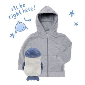 Cubcoats classic: Waia the Whale (grey hoodie)